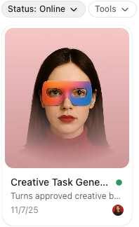 Screenshot dell'avatar del Creative Task Generator