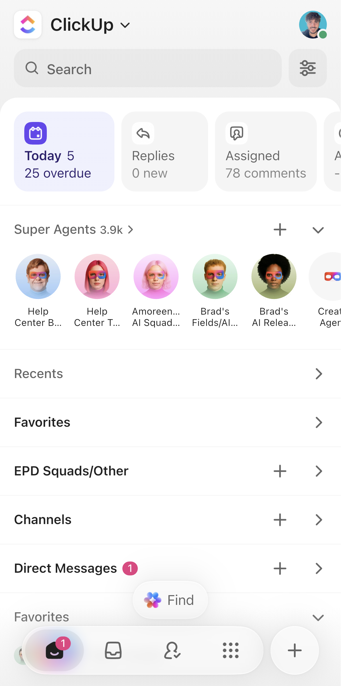 Captura de pantalla de los Super Agents en la aplicación móvil.