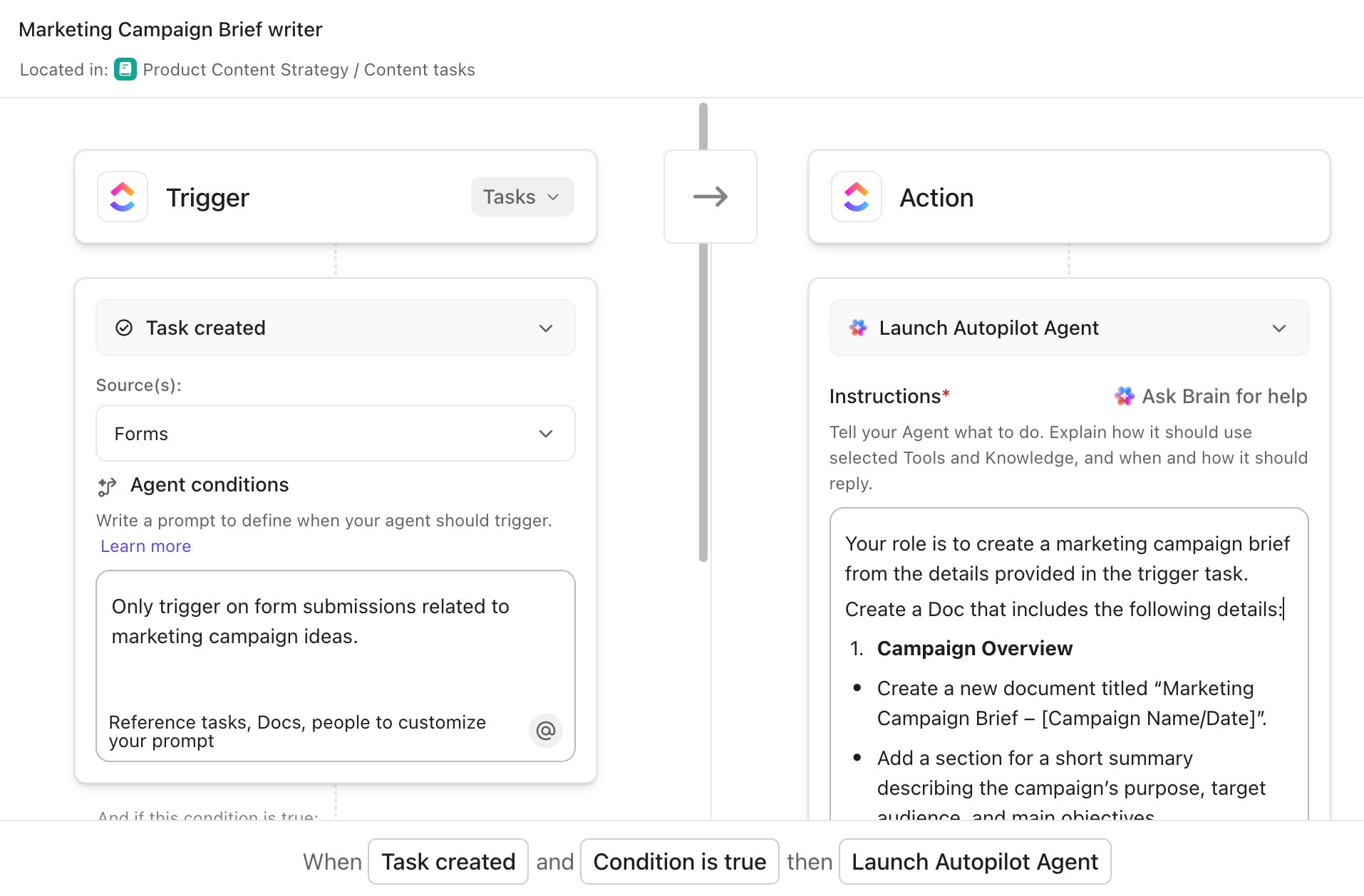 Captura de pantalla de un Autopilot Agent.