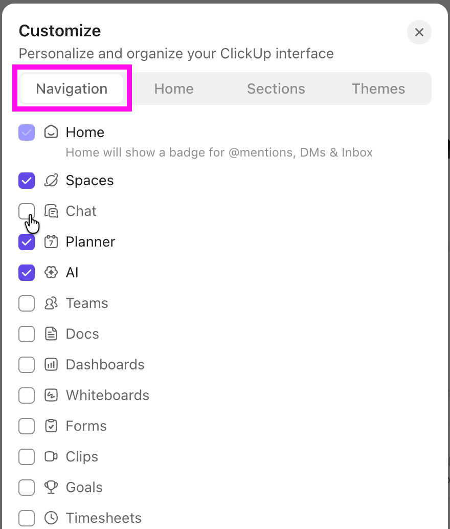 Screenshot della scheda Navigazione del menu Personalizza.png