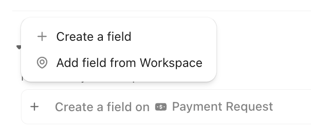 Captura de tela da opção de criar um campo personalizado do tipo lista suspensa em um tipo de tarefa.