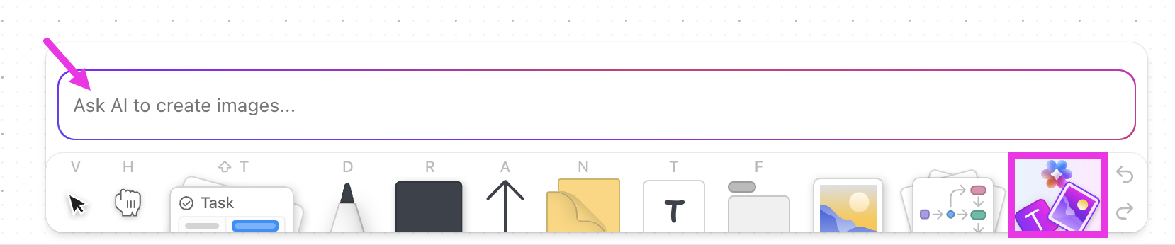 Screenshot del campo prompt per la creazione di un'immagine IA