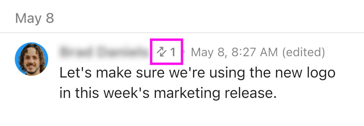 Screenshot che evidenzia l'icona relazione.