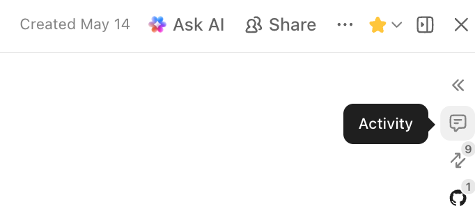 Capture d'écran de l'icône de commentaires mettant en évidence le badge indiquant des commentaires non lus.