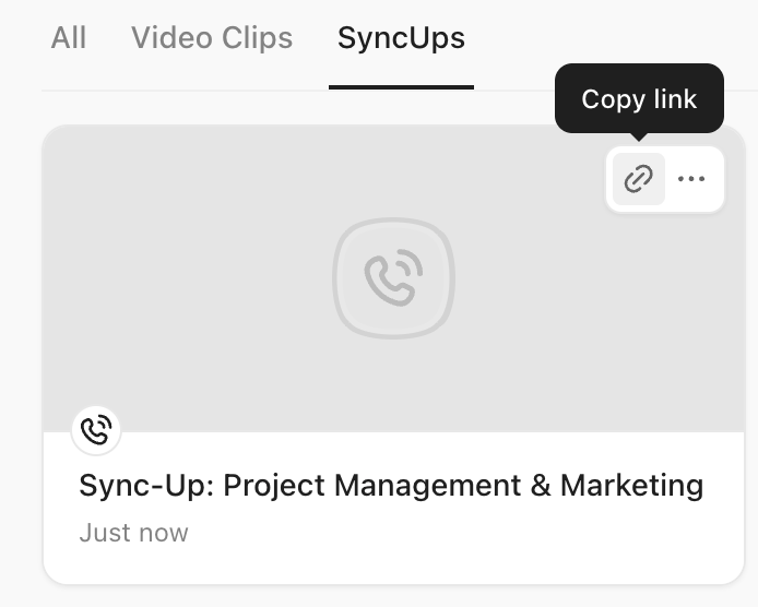 Captura de tela da opção para adicionar um comentário a uma gravação de SyncUp.