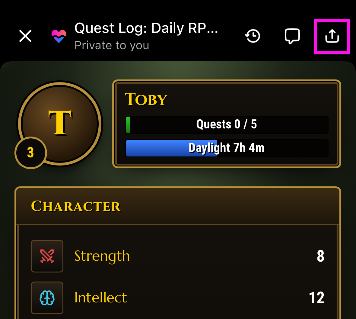 Screenshot of the share icon