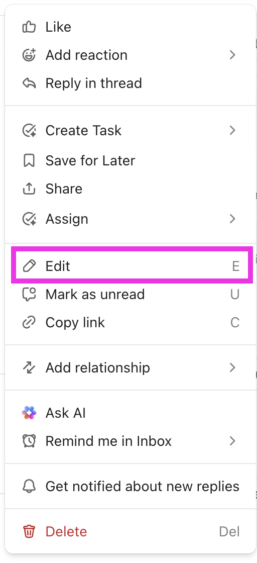 Capture d'écran du bouton Modifier.