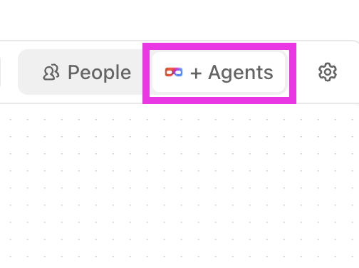 Screenshot of the Agents toggle