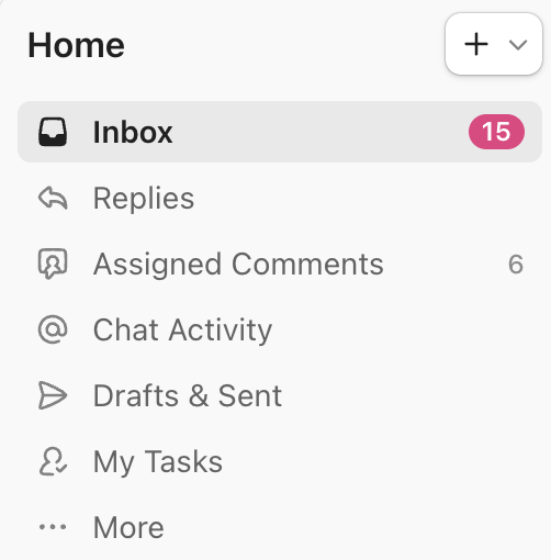 Capture d'écran de la Boîte de réception et du nombre rouge de notifications affiché à côté.