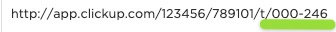 Screenshot of a task ID in the browser URL