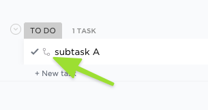 Screenshot of Subtask icon.
