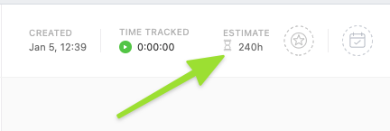 Screenshot of a task highlighting the time estimate field.