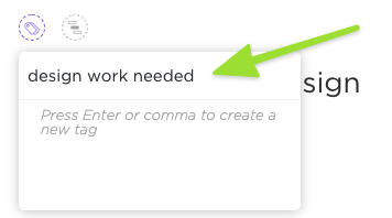 Screenshot of a new task tag being created.