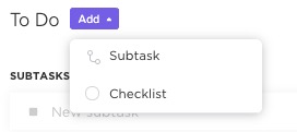Screenshot of a task checklist.