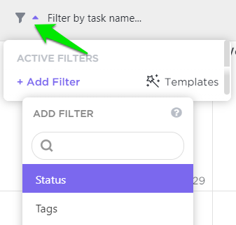 Creating a filter in Calendar View