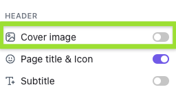 Capture d'écran de l'option afficher ou masquer l'image de couverture