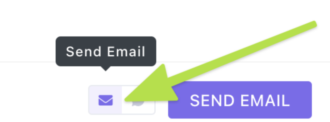 Screenshot highlighting the email icon in a task comment modal.