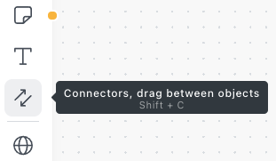 Screenshot showing location of Connectors icon in the toolbar.