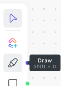 Screenshot showing the Draw shortcut on hover.