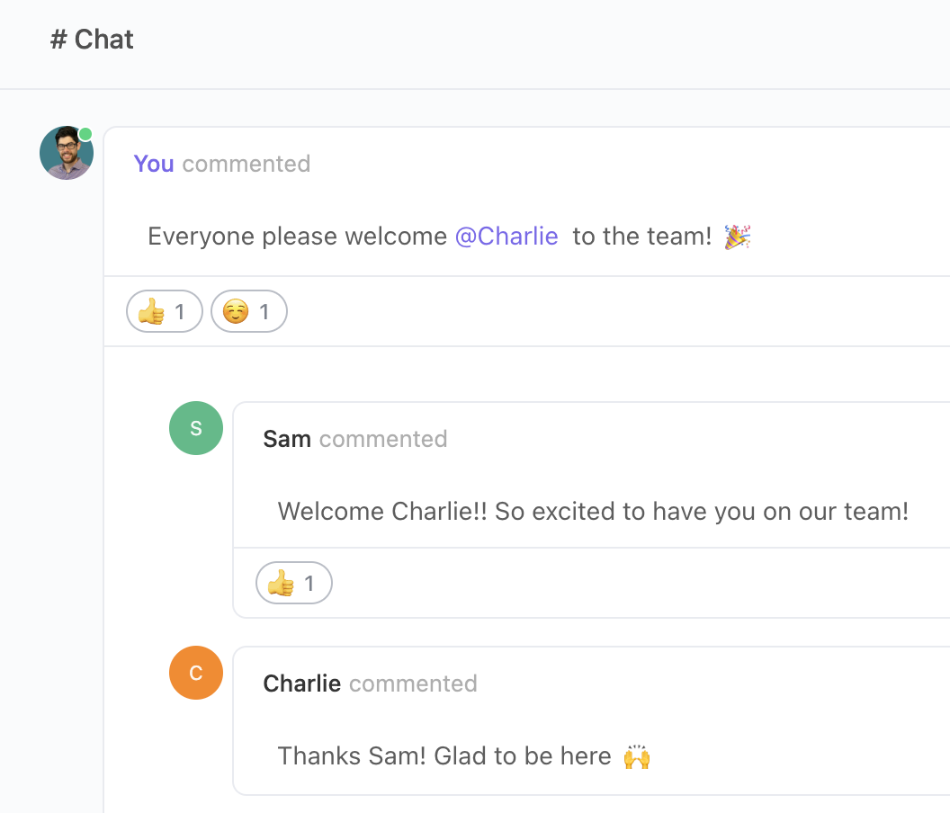 Screenshot of a chat view.