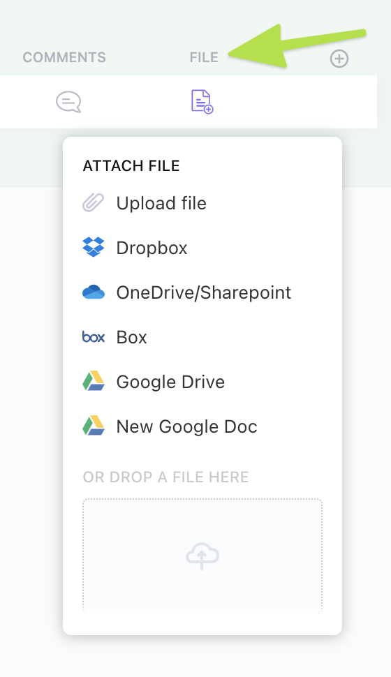 Screenshot del campo personalizzato dei file